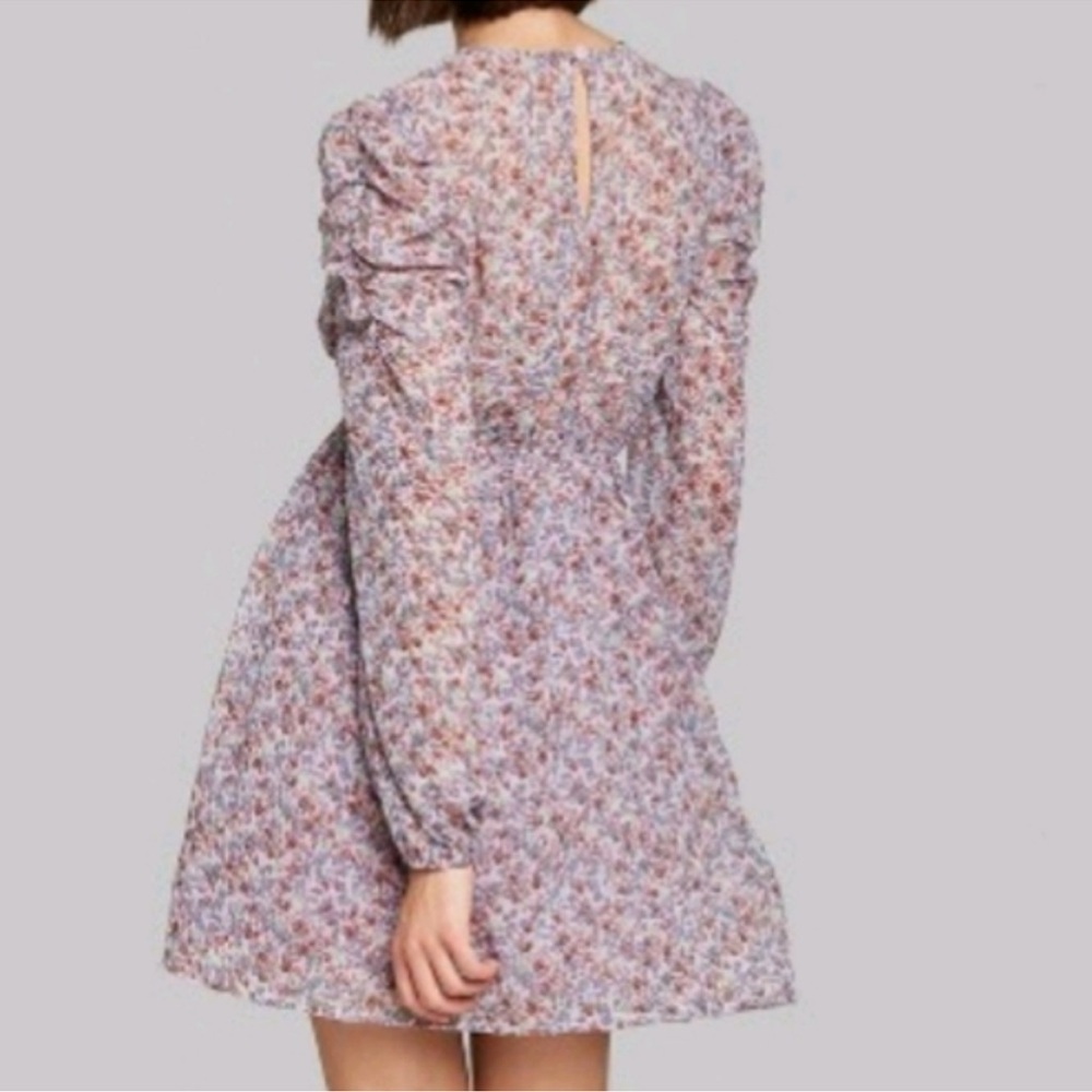 Wild Fable Floral Mini Sundress Sz Med V-Neck Empire Waist Cottagecore Romantic